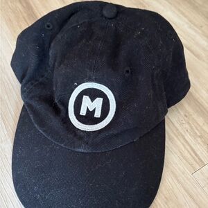 Black Corduroy Cap with M Logo
